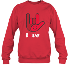 Cute Love Hand Sign Heart Valentines Day Retro Vintage Top Crewneck Sweatshirt Crewneck Sweatshirt - FordPhuMy
