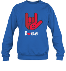 Cute Love Hand Sign Heart Valentines Day Retro Vintage Top Crewneck Sweatshirt Crewneck Sweatshirt - FordPhuMy