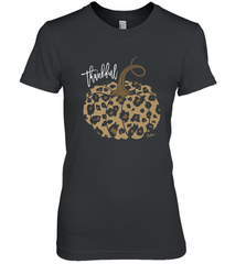 Mens Womens Thankful Pumpkin Fall Leopard Print Women's Premium T-Shirt Women's Premium T-Shirt - FordPhuMy