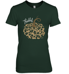 Mens Womens Thankful Pumpkin Fall Leopard Print Women's Premium T-Shirt Women's Premium T-Shirt - FordPhuMy