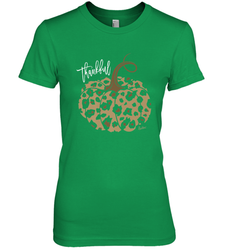 Mens Womens Thankful Pumpkin Fall Leopard Print Women's Premium T-Shirt