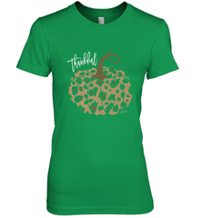 Mens Womens Thankful Pumpkin Fall Leopard Print Women's Premium T-Shirt Women's Premium T-Shirt - FordPhuMy