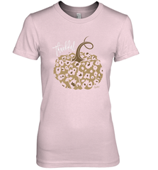 Mens Womens Thankful Pumpkin Fall Leopard Print Women's Premium T-Shirt Women's Premium T-Shirt - FordPhuMy