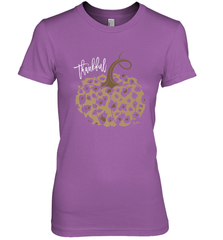 Mens Womens Thankful Pumpkin Fall Leopard Print Women's Premium T-Shirt Women's Premium T-Shirt - FordPhuMy