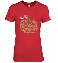 Mens Womens Thankful Pumpkin Fall Leopard Print Women's Premium T-Shirt Women's Premium T-Shirt - FordPhuMy