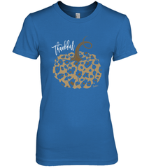 Mens Womens Thankful Pumpkin Fall Leopard Print Women's Premium T-Shirt Women's Premium T-Shirt - FordPhuMy