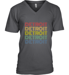 Vintage 1980s Style Detroit Michigan Men's V-Neck Men's V-Neck - FordPhuMy