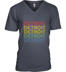 Vintage 1980s Style Detroit Michigan Men's V-Neck Men's V-Neck - FordPhuMy