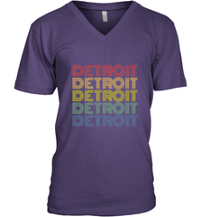 Vintage 1980s Style Detroit Michigan Men's V-Neck Men's V-Neck - FordPhuMy