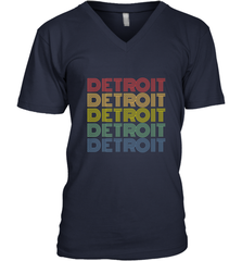 Vintage 1980s Style Detroit Michigan Men's V-Neck Men's V-Neck - FordPhuMy