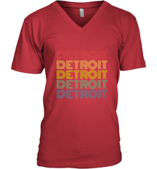 Vintage 1980s Style Detroit Michigan Men's V-Neck Men's V-Neck - FordPhuMy