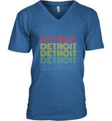 Vintage 1980s Style Detroit Michigan Men's V-Neck Men's V-Neck - FordPhuMy