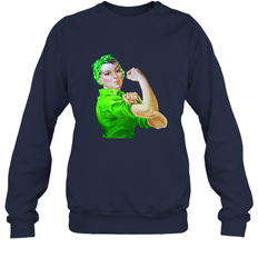Rosie The Riveter St Patricks Day Crewneck Sweatshirt