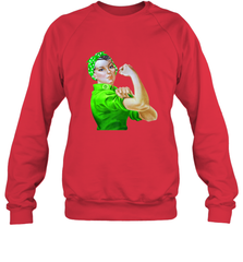 Rosie The Riveter St Patricks Day Crewneck Sweatshirt Crewneck Sweatshirt - FordPhuMy