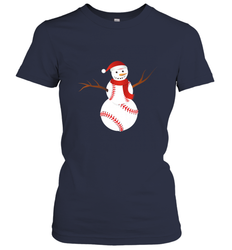 Snowman Baseball Christmas Women's T-Shirt