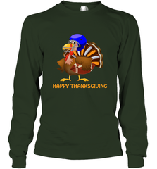 Cool Happy Thanksgiving Football Shirt Gobble Player Turkey Long Sleeve T-Shirt Long Sleeve T-Shirt - FordPhuMy