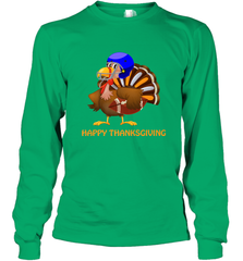 Cool Happy Thanksgiving Football Shirt Gobble Player Turkey Long Sleeve T-Shirt Long Sleeve T-Shirt - FordPhuMy