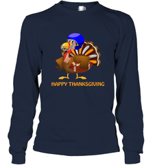 Cool Happy Thanksgiving Football Shirt Gobble Player Turkey Long Sleeve T-Shirt Long Sleeve T-Shirt - FordPhuMy