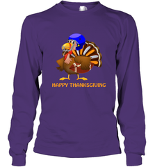 Cool Happy Thanksgiving Football Shirt Gobble Player Turkey Long Sleeve T-Shirt Long Sleeve T-Shirt - FordPhuMy