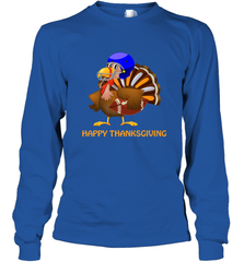 Cool Happy Thanksgiving Football Shirt Gobble Player Turkey Long Sleeve T-Shirt Long Sleeve T-Shirt - FordPhuMy