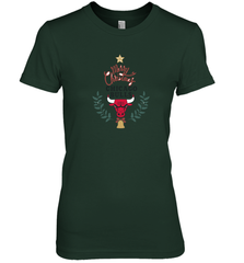 NBA Chicago Bulls Logo merry Christmas gilf Women's Premium T-Shirt Women's Premium T-Shirt - FordPhuMy