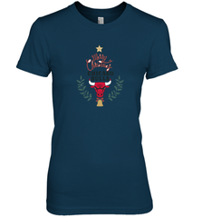 NBA Chicago Bulls Logo merry Christmas gilf Women's Premium T-Shirt Women's Premium T-Shirt - FordPhuMy