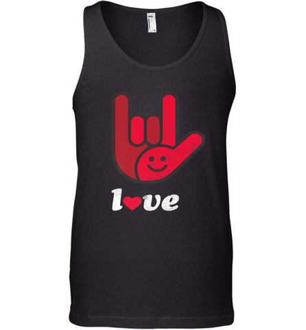 Cute Love Hand Sign Heart Valentines Day Retro Vintage Top Men's Tank Top Men's Tank Top / Black / XS Men's Tank Top - FordPhuMy