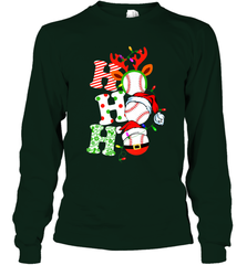 HO HO HO Baseball Santa Hat Christmas Long Sleeve T-Shirt Long Sleeve T-Shirt - FordPhuMy