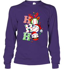 HO HO HO Baseball Santa Hat Christmas Long Sleeve T-Shirt Long Sleeve T-Shirt - FordPhuMy