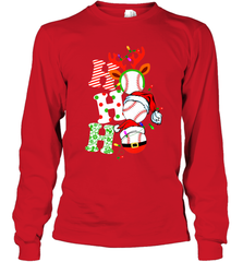 HO HO HO Baseball Santa Hat Christmas Long Sleeve T-Shirt Long Sleeve T-Shirt - FordPhuMy