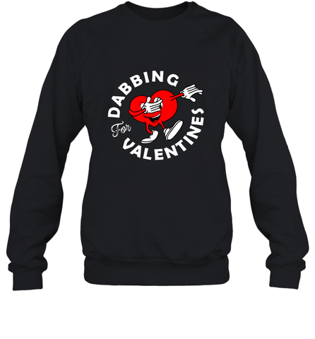 Dabbing Heart For Valentine's Day Art Graphics Heart Gift Crewneck Sweatshirt Crewneck Sweatshirt / Black / S Crewneck Sweatshirt - FordPhuMy