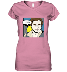 Star Wars Han Solo I Know Pop Art Couples Women's V-Neck T-Shirt Women's V-Neck T-Shirt - FordPhuMy