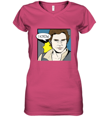 Star Wars Han Solo I Know Pop Art Couples Women's V-Neck T-Shirt Women's V-Neck T-Shirt - FordPhuMy