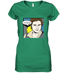 Star Wars Han Solo I Know Pop Art Couples Women's V-Neck T-Shirt Women's V-Neck T-Shirt - FordPhuMy