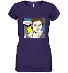Star Wars Han Solo I Know Pop Art Couples Women's V-Neck T-Shirt Women's V-Neck T-Shirt - FordPhuMy
