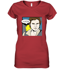 Star Wars Han Solo I Know Pop Art Couples Women's V-Neck T-Shirt Women's V-Neck T-Shirt - FordPhuMy