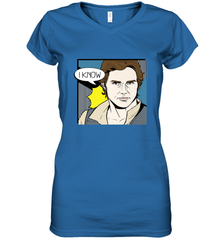 Star Wars Han Solo I Know Pop Art Couples Women's V-Neck T-Shirt Women's V-Neck T-Shirt - FordPhuMy
