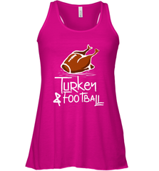 Turkey And Football Thanksgiving Day Football Fan Holiday Gift Women's Racerback Tank Women's Racerback Tank - FordPhuMy