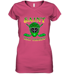 Saint Hat Tricks Ice Hockey Funny St Patricks Day Gift Women's V-Neck T-Shirt Women's V-Neck T-Shirt - FordPhuMy