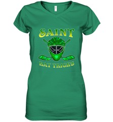 Saint Hat Tricks Ice Hockey Funny St Patricks Day Gift Women's V-Neck T-Shirt Women's V-Neck T-Shirt - FordPhuMy