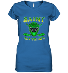 Saint Hat Tricks Ice Hockey Funny St Patricks Day Gift Women's V-Neck T-Shirt Women's V-Neck T-Shirt - FordPhuMy