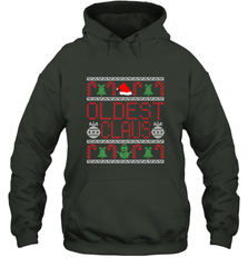 Oldest Claus Santa Hat Christmas Gift Matching Family Ugly Hooded Sweatshirt Hooded Sweatshirt - FordPhuMy