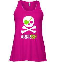 St. Patricks Day Irish Pirate Skull and Cross bones Women's Racerback Tank Women's Racerback Tank - FordPhuMy