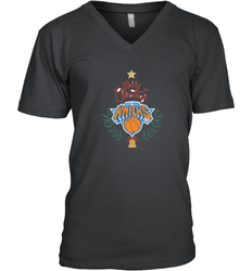 NBA New York Knicks Logo merry Christmas gilf Men's V-Neck