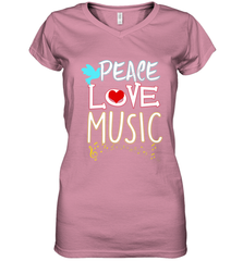 Peace Love Music Hippie Hipster Festival Women's V-Neck T-Shirt Women's V-Neck T-Shirt - FordPhuMy