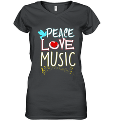 Peace Love Music Hippie Hipster Festival Women's V-Neck T-Shirt