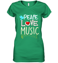 Peace Love Music Hippie Hipster Festival Women's V-Neck T-Shirt Women's V-Neck T-Shirt - FordPhuMy