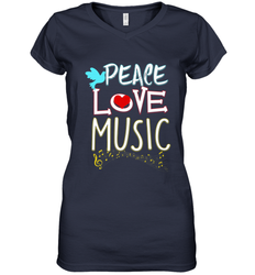 Peace Love Music Hippie Hipster Festival Women's V-Neck T-Shirt