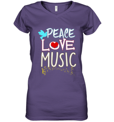 Peace Love Music Hippie Hipster Festival Women's V-Neck T-Shirt Women's V-Neck T-Shirt - FordPhuMy