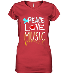 Peace Love Music Hippie Hipster Festival Women's V-Neck T-Shirt Women's V-Neck T-Shirt - FordPhuMy